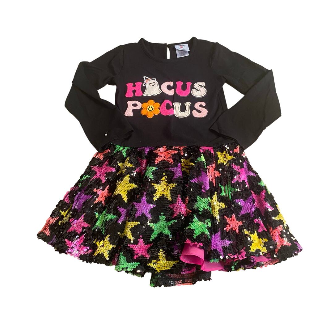 Counting Daisies‎ Halloween Hocus Pocus long sleeve long sleeve tutu top SIZE 7
